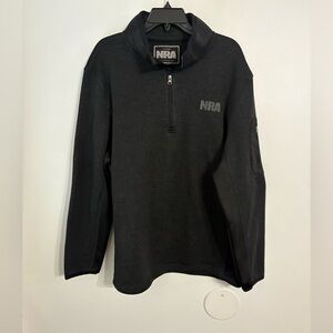 NRA Black Men's 3/4 zip front pullover Size XLARGE NWOT
